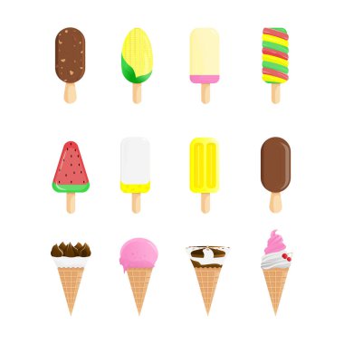 Renkli ve tatlı dondurma ikonu. Kullanımı, düzenlenmesi ve hatırlanması kolay.