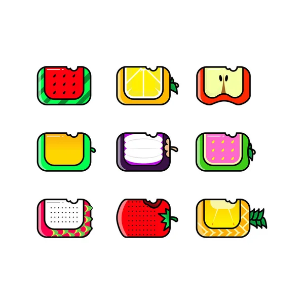 Rectangle Fruit Icon Easy Use Edit Recolor — Stock Vector