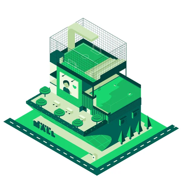Yeni bir imaj oluşturmak için Isometric bina tasarımı.