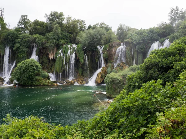 Beautiful Kravica Waterfall Bosnia Herzegovina Popular Swimming Picnic Area Tourists — Stock Photo, Image