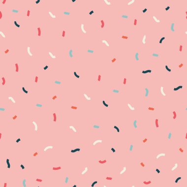 Renkli konfeti arkaplan elementlerinin kusursuz deseni.