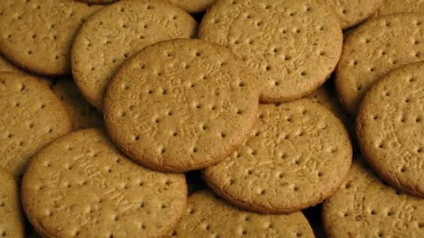 Galletas Digestivas Sencillas Giratorias — Vídeos de Stock