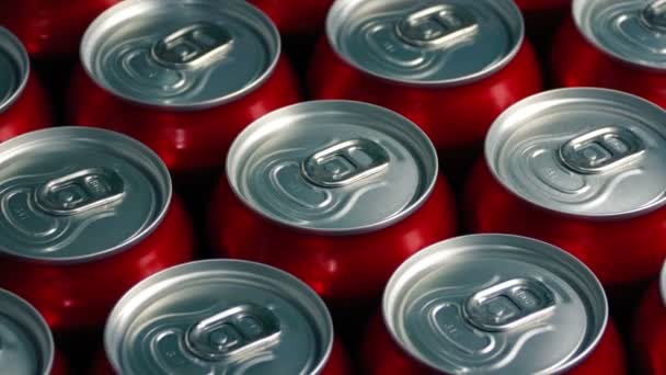 Lots Drink Cans Mass Production — Stock Video