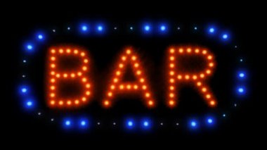 Işıkları hareket ile neon Bar işareti