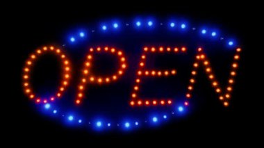 Neon ışıkları hareket ile açık işareti
