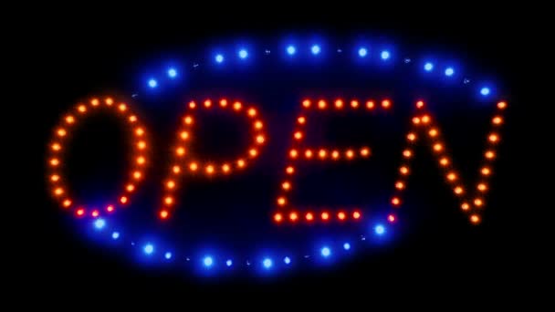 Neonový Nápis Otevřené Inteligentní Světla — Stock video