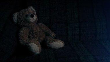 TV ışımalar kanepe ve Teddy - boş oda kavramı