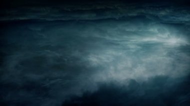 Yukarıda gezegenin atmosferi elektrik fırtınası