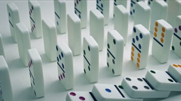 Dominoes Fall Lines — Stock Video