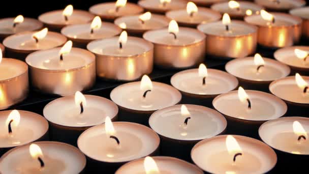 Candele Fila Chiesa — Video Stock