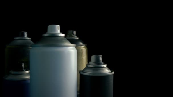 Trasferimento Passato Spray Cans — Video Stock