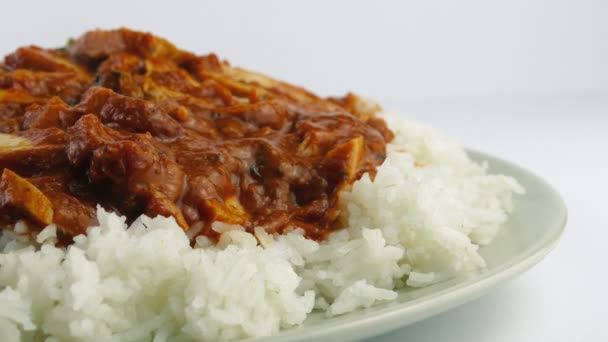 Chopped Coriander Added Chicken Tikka Masala — Stock Video