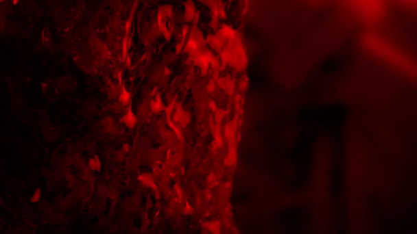 Schleimiger Fremder Organismus Rotlicht — Stockvideo