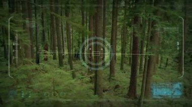 HUD Pov Woodland yavaş yavaş uçan robot