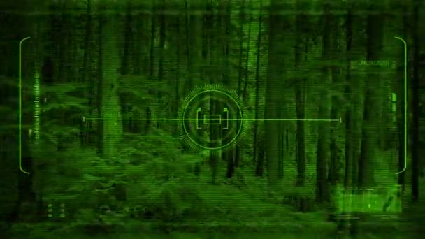 在森林中穿行的夜视视角 — 图库视频影像