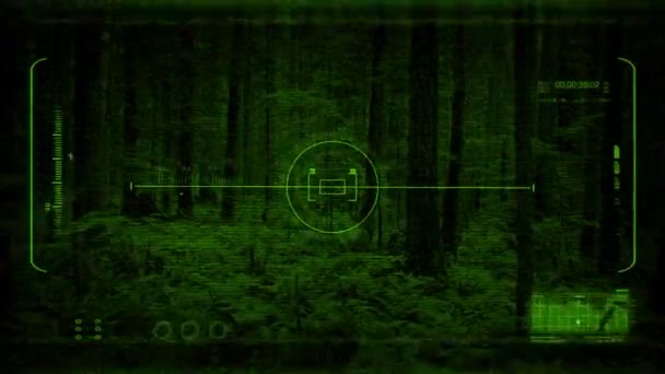 Drohnen Nachtsichtgerät Fliegt Langsam Wald — Stockvideo
