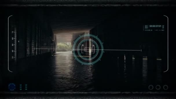 Drone Pov Nad Wodą Pod Mostem — Wideo stockowe
