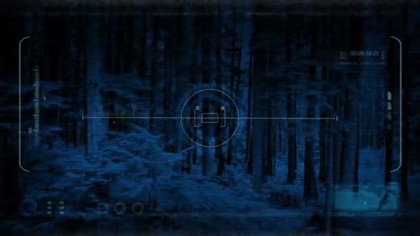 Дрон Pov Ночью Лесу — стоковое видео