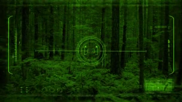 Nachtsichtdrohne Wald — Stockvideo