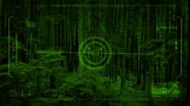 Drone Nightvision ağaçları havaya yükselen Pov