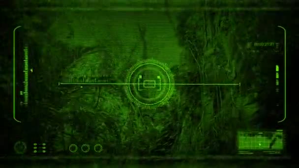 Night Vision Moving Jungle Cliffs — Stock Video