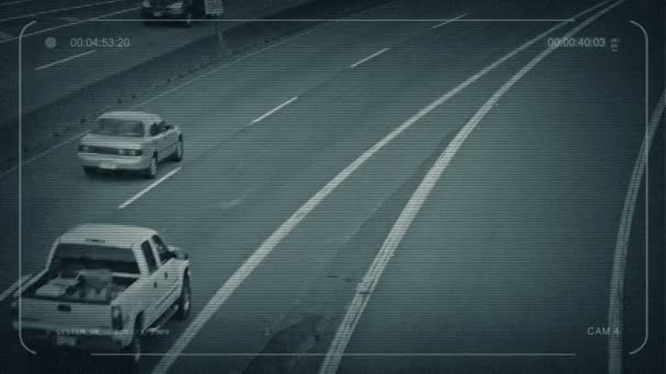 Cctv の車と高速道路のトラック — ストック動画