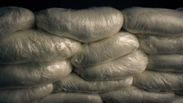 Kokain Förpackningar Rörliga Skott — Stockvideo