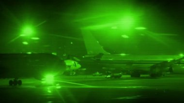 Nightvision uçak taksi geçmiş Havaalanı