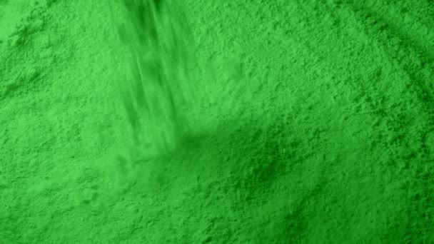 Green Powder Pours Pile — Stock Video