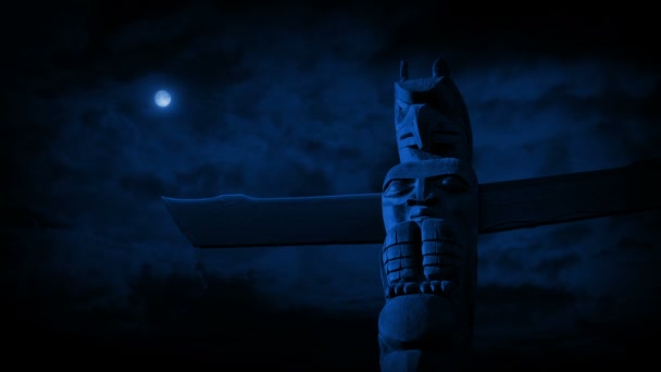 Totem Pole Moonlight — Stock Video