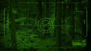 Ormanda uçan Nightvision dron Pov