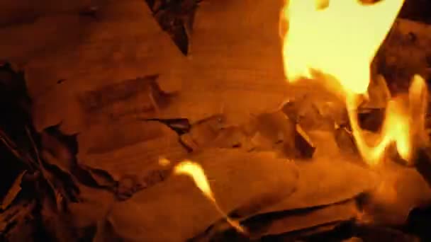 Továbbra Oldalak Égett Tűz Általános Tartalma — Stock videók
