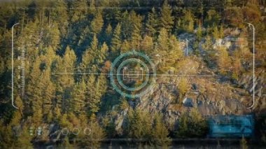 Drone Hud vahşi güneşli kayalıklarla geçen Pov