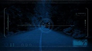 Drone Pov orman yolu gece boyunca