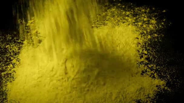 Polvo Amarillo Vierte Pila — Vídeos de Stock