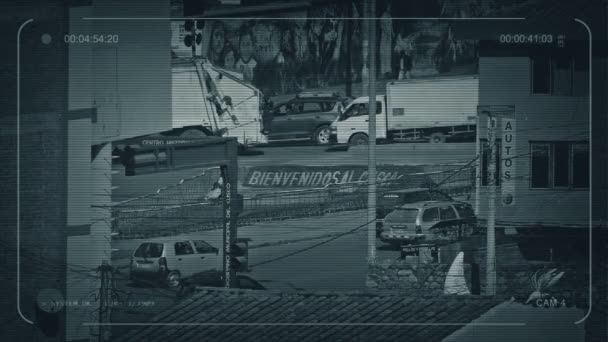 Cctv Strada Trafficata Nella Città Sudamericana — Video Stock