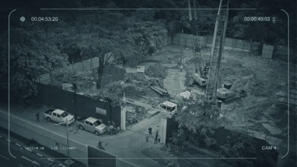 Cctv Kilátás Építkezésen — Stock videók