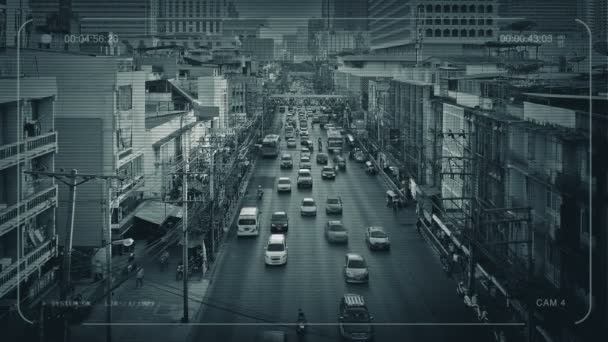 Cctv Estrada Principal Através Cidade País Desenvolvimento — Vídeo de Stock