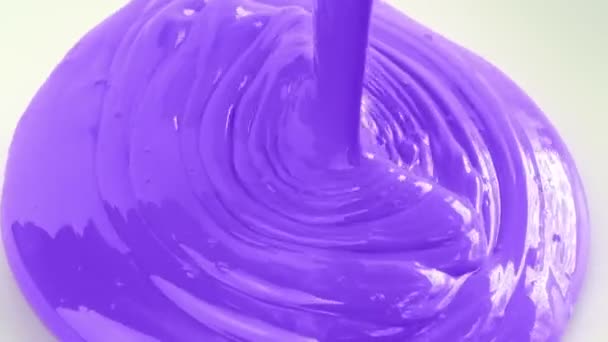 Purple Paint Pouring Caup — стоковое видео