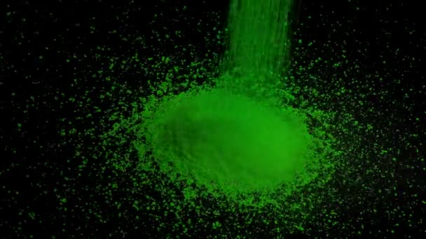 Green Granules Pour Pile — Stock Video