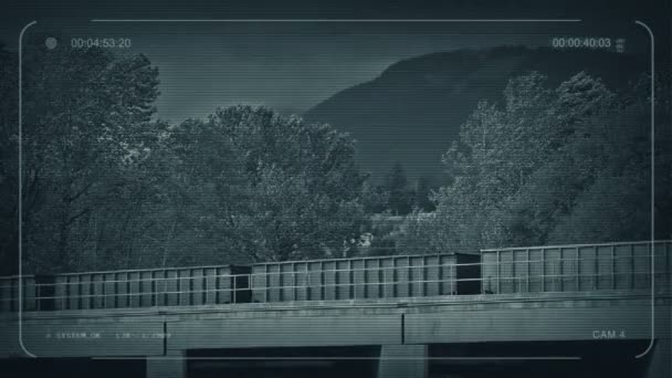 Прохождение Грузового Поезда Cctv — стоковое видео