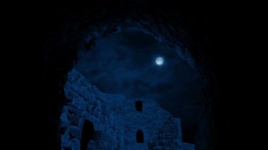 Antik Bina Arch altında geceleri hareketli
