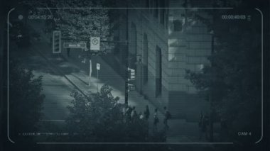 CCTV insanlar geçerken yol şehir