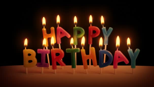 Buon Compleanno Candele Sulla Torta Buio — Video Stock