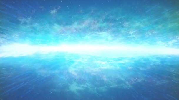 Horizon lumineux éthéré dans l'espace 