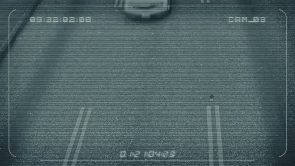 渋滞を見下ろしている Cctv フィード — ストック動画