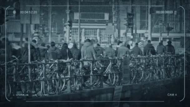 Cctv Crowd People City Center — Stock Video