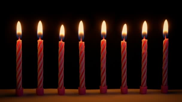Κεριά Στην Τούρτα Γενεθλίων — Αρχείο Βίντεο