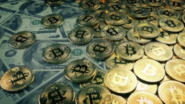 Οικονομική Ιδέα Από Bitcoin Δολάρια — Αρχείο Βίντεο