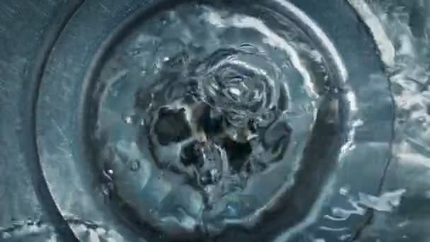 Water Runs Sink Macro Shot — Stock Video